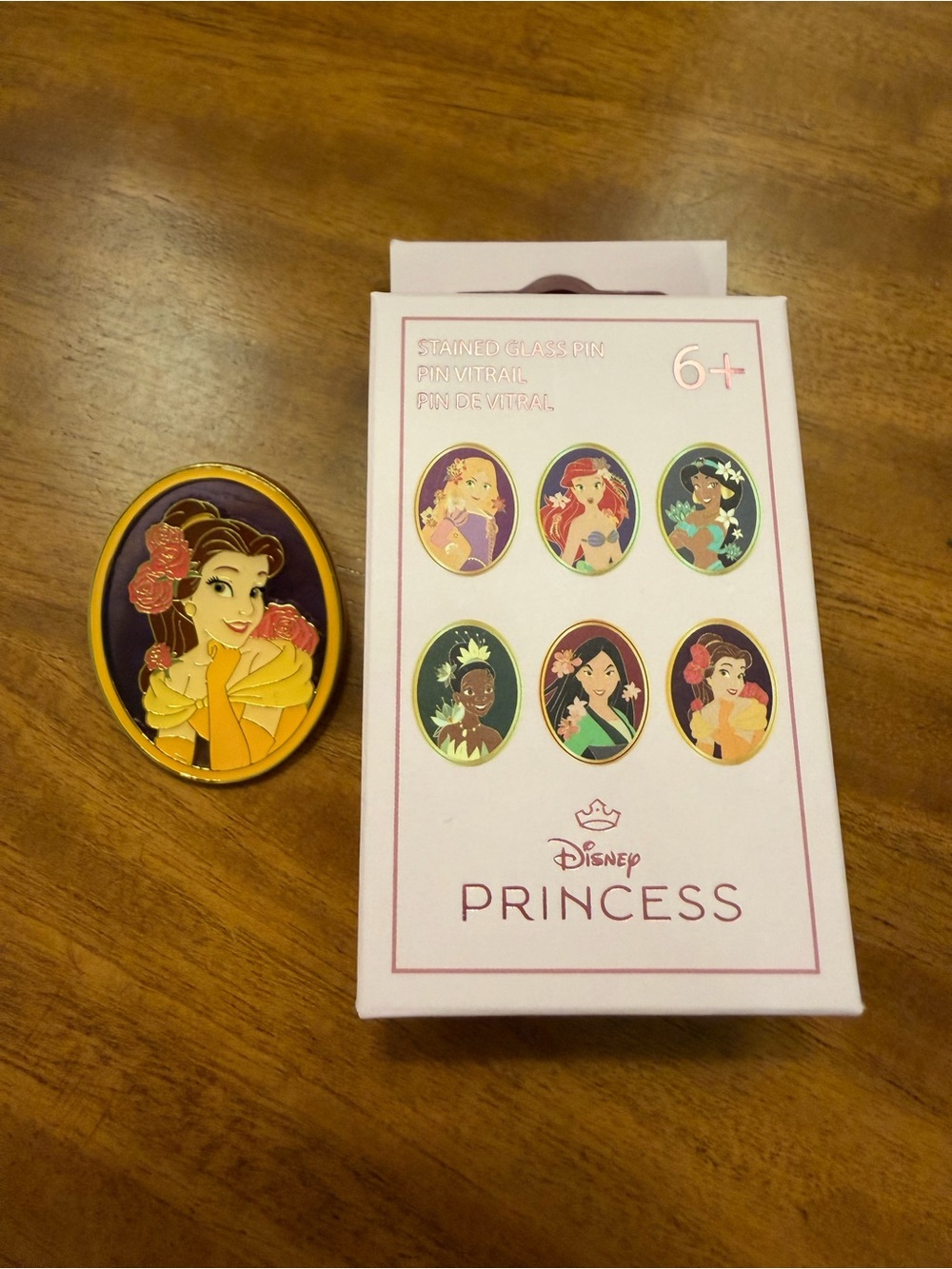 Disney Loungefly Princess Belle Enamel Stained Glass Pin